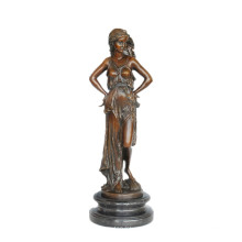 Escultura de Bronce Escultura de Arte Femenina Summer Lady Home Decor Latón Estatua TPE-565